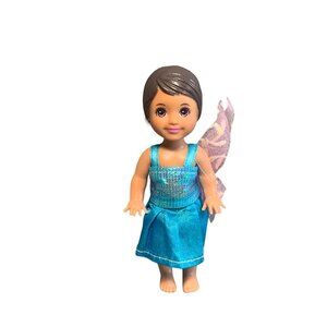 1994 Mattel Fairy Doll 4" Tall Blue Dress & Pink Wings Made In Indonesia